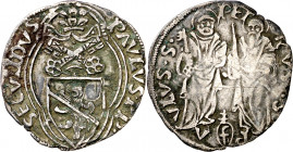 Vaticano. Pablo II (1464-1471). Ancona. 1/3 grosso. (Muntoni 59). AG. 1,25 g. MBC.