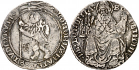 Vaticano. Pablo II (1464-1471). Bolonia. Grossone. (Falta en Muntoni) (MIR. 29, como República, siglo XV). Rara. AG. 3,23 g. MBC.