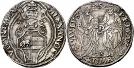 Vaticano. Alejandro VI (1492-1503). Roma. Grosso. (Muntoni 16). Leves doblez en borde. AG. 3,24 g. EBC-.