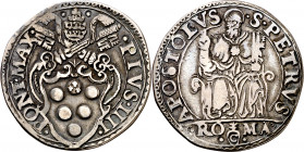Vaticano. Pío IV (1559-1565). Roma. Testone. (Muntoni 1). AG. 8,74 g. MBC+.