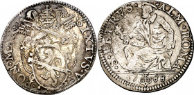Vaticano. 1588. Gregorio XIII (1572-1585). Roma. Testone. (Muntoni 47). AG. 9,30 g. MBC.