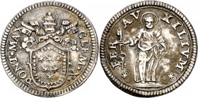 Vaticano. s/d. Clemente X (1670-1676). Roma. 1/2 grosso. (Muntoni 48). AG. 0,70 g. MBC+.
