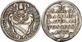 Vaticano. 1689. Alejandro VIII (1689-1691). Roma. Grosso. (Muntoni 27). AG. 1,52 g. EBC-.