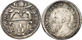 Vaticano. s/d. Clemente XI (1700-1721). Grosso. (Muntoni 151). AG. 1,65 g. EBC-.