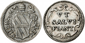Vaticano. s/d. Clemente XII (1730-1740). Roma. 1/2 grosso. (Muntoni 145). AG. 0,65 g. EBC-.