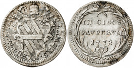 Vaticano. 1738. Clemente XII (1730-1740). Roma. Grosso. (Muntoni 124d). AG. 1,36 g. MBC/MBC+.