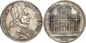 Vaticano. 1736. Clemente XII (1730-1740). Roma. 1/2 piastra. (Muntoni 19). Rara. AG. 14,56 g. MBC+.