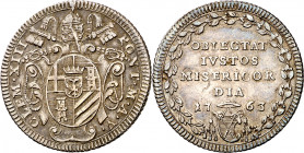 Vaticano. 1763. Clemente XIII (1758-1769). Roma. Giulio. (Muntoni 20). AG. 2,62 g. MBC+.