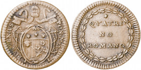 Vaticano. s/d. Pío VI (1775-1799). Roma. Quattrino. (Muntoni 142a). CU. 2,29 g. MBC+.