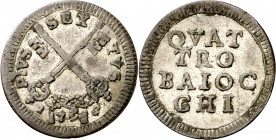 Vaticano. 1793. Pío VI (1775-1799). Roma. 4 baiocchi. (Muntoni 91). AG. 2,57 g. MBC+.
