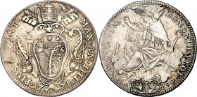 Vaticano. 1778. Pío VI (1775-1799). Roma. 1/2 scudo. (Muntoni 24). AG. 12,22 g. MBC-.