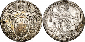 Vaticano. 1780. Pío VI (1775-1799). Roma. Scudo. (Muntoni 18). Rara. AG. 26,29 g. MBC+.