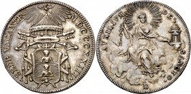 Vaticano. 1823. Sede Vacante. Bolonia. 1/2 scudo. (Muntoni 5). AG. 13,17 g. EBC-.