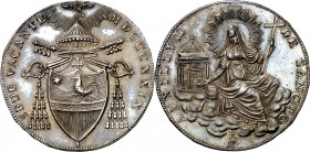 Vaticano. 1829. Sede Vacante. Roma. Scudo. (Muntoni 2). Bella. Rara así. AG. 26,41 g. EBC+.