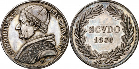 Vaticano. 1836. Gregorio XVI (1831-1846). Roma. Scudo. (Muntoni 7a). Leves golpecitos. AG. 26,87 g. EBC-.