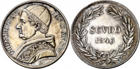 Vaticano. 1846. Gregorio XVI (1831-1846). Roma. Scudo. (Muntoni 7o). Golpecito en canto. AG. 26,88 g. (EBC).