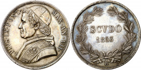 Vaticano. 1853. Pío IX (1846-1878). Roma. Scudo. (Muntoni 10). AG. 26,82 g. EBC-.