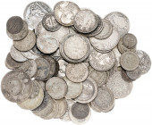 Lote de 110 monedas de plata del Vaticano y Estados de la Iglesia. Desde Gregorio XI hasta Pío XII. Tipos y valores variados. A examinar. BC/EBC+.