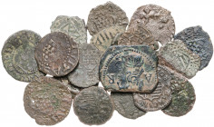 Lote de 18 monedas catalanas de cobre. A examinar. BC/MBC+.