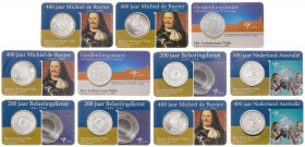 Países Bajos. 2006 a 2008. Beatriz. 5 euro. Lote de 11 expositores oficiales. A examinar. S/C.