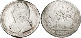 1808. Fernando VII. Buenos Aires. Proclamación. (Ha.7) (V.722) (V.Q. 13270). Golpes. Plata. 33,48 g. Ø23 mm. BC-.