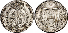 1808. Fernando VII. Madrid. Proclamación. Módulo 1 real. (Ha. 3) (V. 201) (V.Q. 13264). Bella. Brillo original. 3,07 g. EBC.