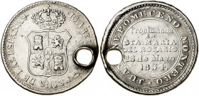 1834. Isabel II. Santa María del Rosario. Proclamación. (Ha. 53) (V. 769) (V.Q. 13401). Grabador: Picard y Jaren. Perforación. Plata. 6,81 g. Ø26 mm. ...