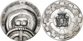 1967. Barcelona. Feria Oficial e Internacional de Muestras. Sector Automóvil. Rara. Plata. 60,94 g. Ø51 mm. EBC+.