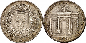 Francia. 1661. Boda del rey y la Paz de los Pirineos de 1659. Jetón. (F. 227). Plata. 5,42 g. Ø28 mm. MBC+.