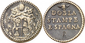 (s. XVII-XVIII). Ponderal del doble escudo. Latón. 6,57 g. MBC+.