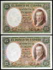 1931. 25 pesetas. (Ed. C9) (Ed. 358). 25 de abril, Vicente López. 2 billetes. S/C-.
