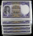 1931. 100 pesetas. (Ed. C11) (Ed. 360). 25 de abril, Fernández de Córdoba. 134 billetes, algunos correlativos. EBC/S/C.