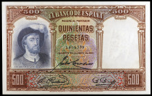 1931. 500 pesetas. (Ed. C12) (Ed. 361). 25 de abril, Elcano. Esquinas rozadas. S/C-.