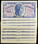 1937. 50 céntimos. (Ed. C42) (Ed. 391). 16 billetes, serie B, algunos correlativos. S/C-/S/C.