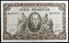 1940. 100 pesetas. (Ed. D39) (Ed. 438). 9 de enero, Colón. Serie A. EBC+.