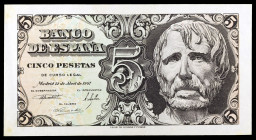 1947. 5 pesetas. (Ed. D55a) (Ed. 454a). 12 de abril, Séneca. Serie B. S/C-.