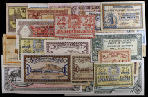 Conjunto de 73 billetes valencianos, algunos raros. Muy interesante. A examinar. RC/EBC.