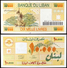 Líbano. 1998. Banco de Líbano. 10000 libras. (Pick 76). Monumento Patriótico. Ex Colección Suleiman 20/09/2018, nº 558. S/C.