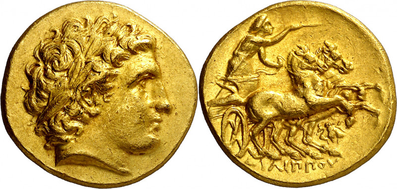 Filipo II (359-336 a.C.). Magnesia ad Maeandrum. Estátera de oro. (S. 6664 var) ...