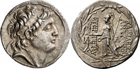 Imperio Seléucida. Antíoco VII, Euergetes (138-129 a.C.). Tetradracma. (S. 7092 var) (CNG. IX, 1067). Bella. 16,35 g. EBC.