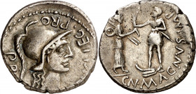 (46-45 a.C.). Cnaeo Pompeyo. Denario. (Spink 1384) (S. 1, como Pompeyo Magno) (Craw. 469/1a). 3,96 g. MBC.