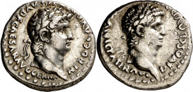 (64 d.C). Nerón y Claudio. Capadocia. Cesarea. Dracma. (Spink 2057) (S. 3a) (RIC. 622) (RPC. I, 3648). Muy escasa. 3,54 g. MBC+.