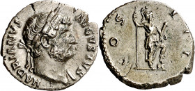 (126-127 d.C.). Adriano. Denario. (Spink falta) (S. 353) (RIC. 851). 3,20 g. EBC-.