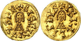 Sisebuto (612-621). Ispali (Sevilla). Triente. (CNV. 219) (R.Pliego 274a). Bella. Brillo original. 1,48 g. EBC.
