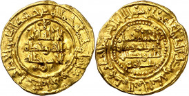 Califato. AH 384. Hixem II. Al Andalus. Dinar. (V. 518) (Fro. 4). Ex Áureo 30/10/2002, nº 2426. 4,20 g. MBC+.