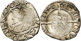 1548. Carlos I. Besançon. 1/2 carlos. (Vti. falta). El 4 de la fecha al revés. 0,83 g. MBC.