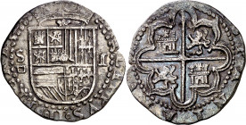 s/d (antes de 1588). Felipe II. Sevilla. . 1 real. (AC. 258). Bonita pátina. 3,25 g. MBC/MBC+.