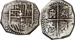 1592. Felipe II. (Sevilla). B. 4 reales. (AC. 587). Bonita pátina. Rara. 13,60 g. MBC-/MBC.