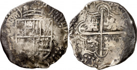 1617. Felipe III. Potosí. M. 8 reales. (AC. 921). Oxidaciones. Rara. 27,19 g. BC+.