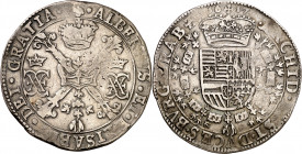 1617. Alberto e Isabel. Bruselas. 1 patagón. (Vti. 357) (Vanhoudt 619.BG). Rara. 27,76 g. MBC.